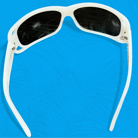 Prada 80’s Style White Sun Glasses Wrap Around w/ Case. SPR 82F - Picture 5 of 12